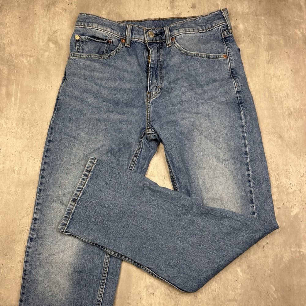Levis Jeans Mens 31x30 505 Regular Straight Leg Denim Medium Light Blue Wash